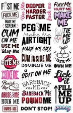 33 Naughty Temporary Tattoos Adult Body Art Slave Kinky Sex Hot Slutty Stickers