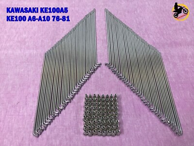 その他 keke FIT KAWASAKI KE100 A5-A10 1976-1981 F&R Chrome Spoke Set 72Pcs