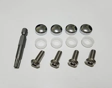 Honda Security Anti Theft luxury Auto License Plate Screws CHROME Covers bolts