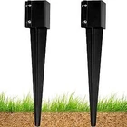 Fence Post Anchor 4''x4'', Heavy Duty Metal Fence Post Anchor Ground Spike 4'...
