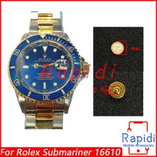 For Rolex Submariner 16610 16800 16808 Gold Pearl Dot Pip Bezel Insert Green LUM