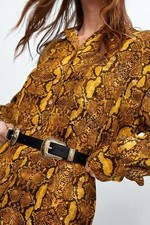 ZARA METALWORK DOUBLE BUCKLE BELT BLACK SZ 32 Fits From 30-36  waistline NEW