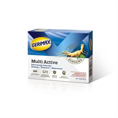 GERIMAX Multi Active Ginseng 30 Tablets Energy Mental Health Immune Support