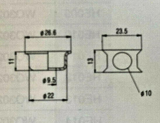 A3 Fender Style Tele/Telecaster Round Guitar Jack w/ Ferrule Plate & Jack! - Image 2 of 2