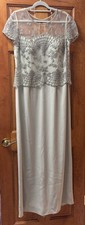 Montage by Mon Cheri Sage Green Mother Of Bride Groom Beaded Dress Gown Sz 14
