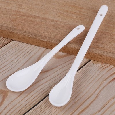 Ceramic Spoons Long-short white Porcelain Coffee Soup sugar Tea Dessert Cutlery!