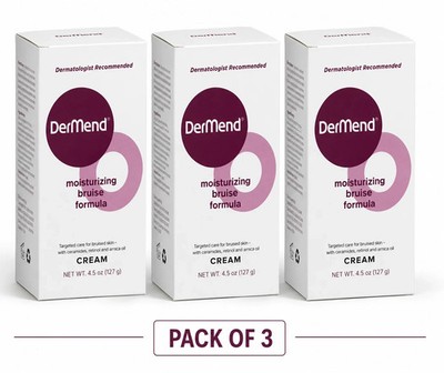 Pack of 3 Dermend Moisturizing Bruise Formula Cream 4.5 oz, Sealed Box