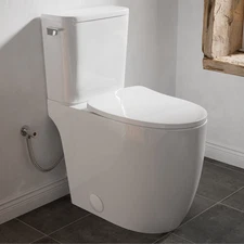 21" Extra Tall Skirted Toilet, 1.28GPF, Elongated, Soft-Close Seat, 12" Rough-in