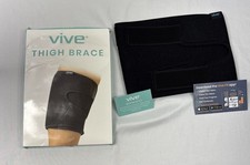 VIVE Thigh Leg Brace Wrap Support Compression Black ONE SIZE- Up To 28"
