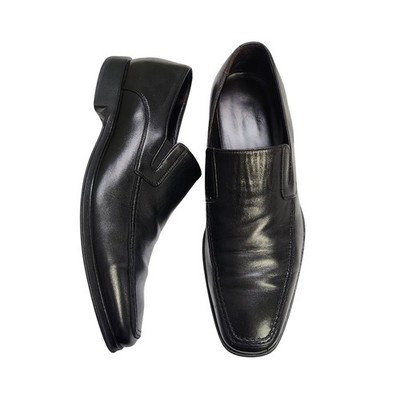 Monte Rosso Mens Lucca Nappa Leather Loafers Size 10.5 Black Leather Italy Dress