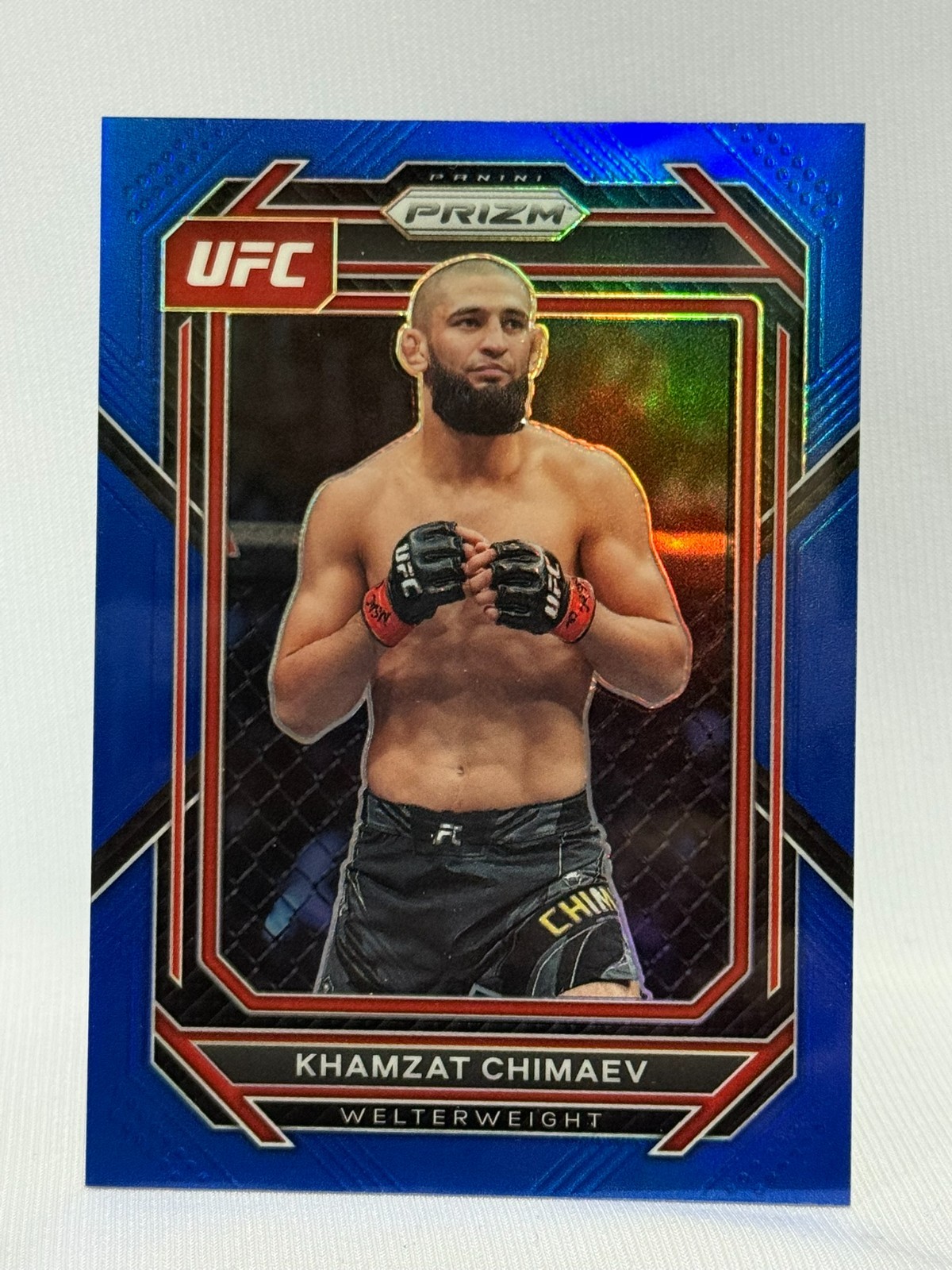 2023 Panini Prizm UFC Khamzat Chimaev #150 BLUE PRIZM 024/175