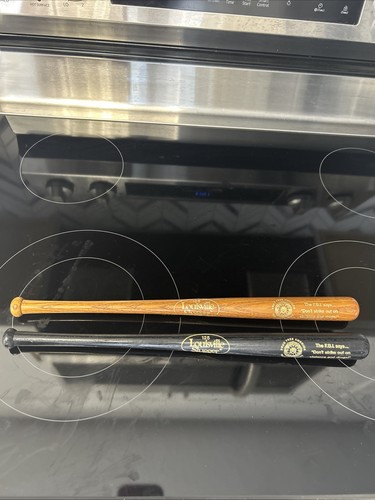 Louisville Slugger 125 Mini FBI Don't Strike Out On Violence And Drugs!! 2 Bats! - Picture 1 of 8