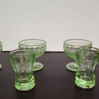 6pc Vintage Green Cameo Ballerina Miniature Toy Glass Lot 3 Sherbets 3 Tumblers — photo 9