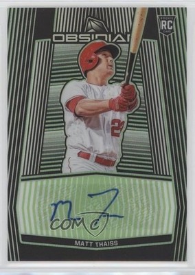 2020 Chronicles Obsidian Electric Etch Green 5/5 Matt Thaiss Rookie Auto RC s3g