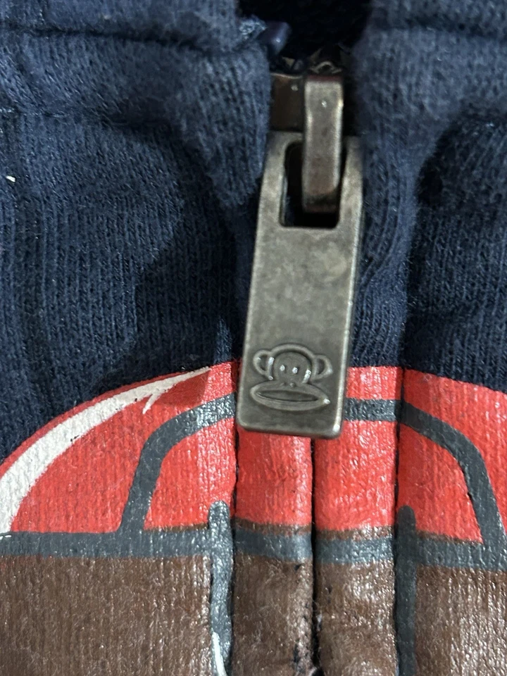 Sudadera con Capucha Paul Frank Niños Cremallera Talla 12 Meses Béisbol “Play Ball” Azul Marino Foto 4 de 4