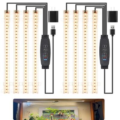 LED Grow Light Strips 8.6'' Full Spectrum 3500K, Timer, Dimmable, 2Pack