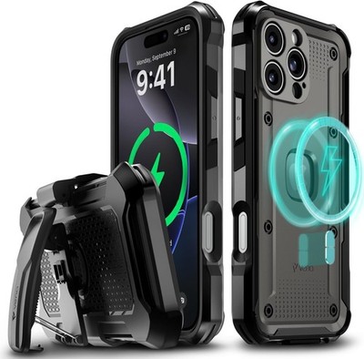 iPhone 16 Pro Max Handyhülle Robust Armor Gürtelclip Holster Militärqualität Cover