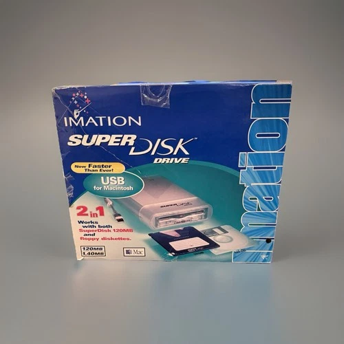 Imation SuperDisk Drive USB For Macintosh 2-In- 1 External Drive New In Box