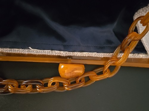 Vintage 1940’s Mardor Butterscotch Bakelite Needlepoint Roses Purse Celluloid - Picture 12 of 15