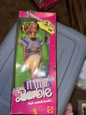 Vintage Fun Time Barbie Doll #1738 NRFB 1986 Mattel Real Watch for You Pink