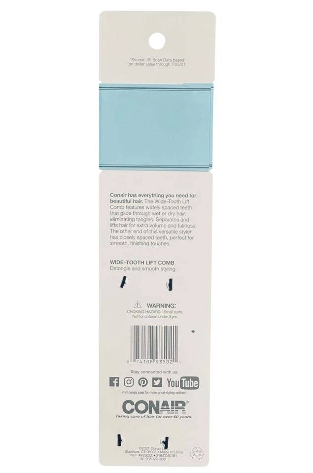 Conair Dual Sided Detangle & Style Comb - Image 2 of 2