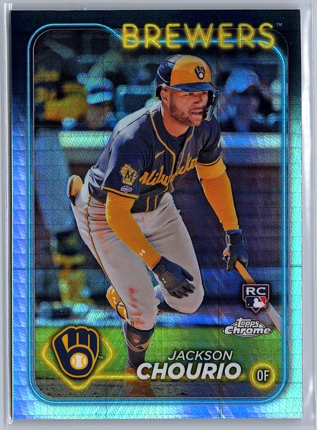 2024 Topps Chrome Jackson Chourio #161 Prism Refractors Milwaukee Brewers