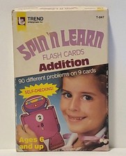 Vintage Spin 'N Learn Flash Cards ADDITION - 9 Cards 90 Different Problems RARE