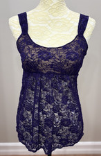 Y2K Purple Lace Tank Top Fairy Whimsigoth Cami 90s Coquette Sheer Small