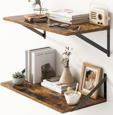 Deep Floating Shelves, 12 Inch Deep Floating Shelves for Wall, 24"W X 12"D Wall