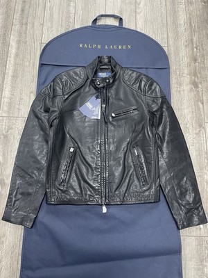 Size S - Ralph Lauren Café Racer Leather Biker Jacket NWT MSRP