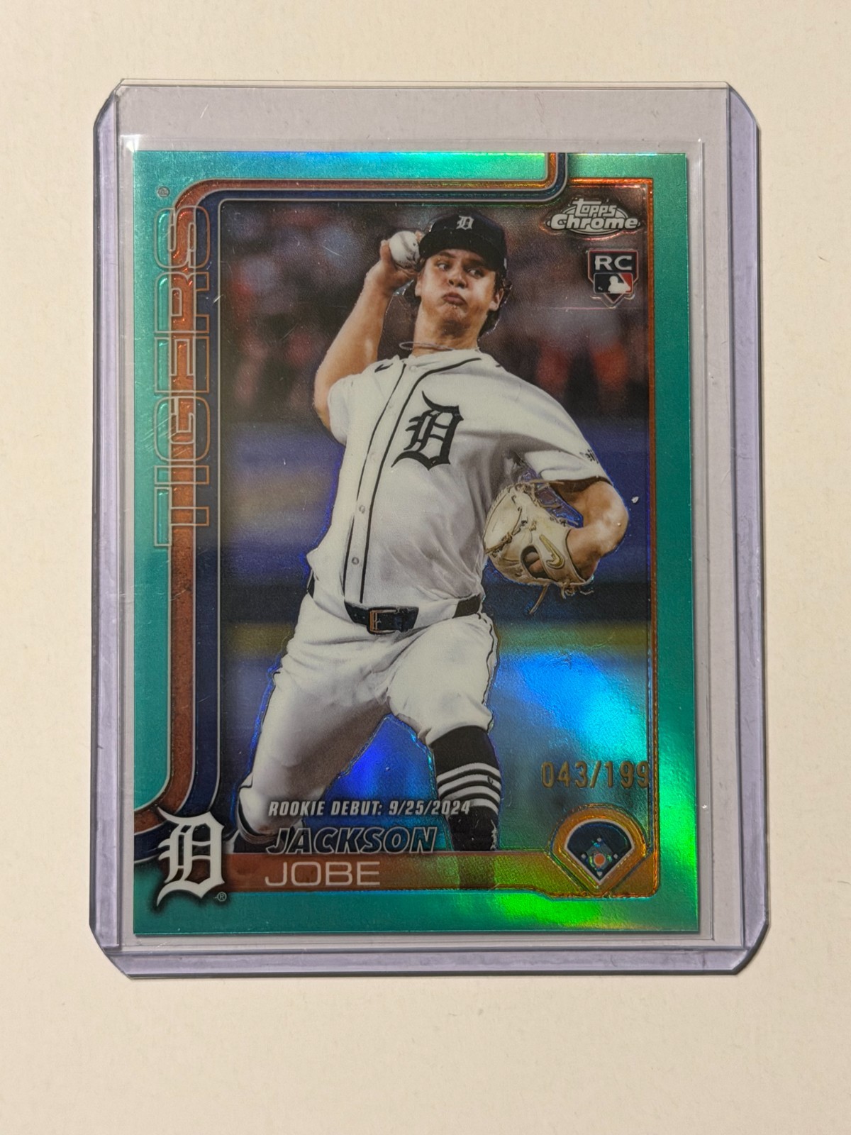 2025 Topps Chrome Update Jackson Jobe Aqua Refractor /199 RC #USC48