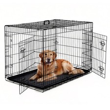 Hunde Transportbox faltbar mit Kunststoffwanne 36-42-48" Hunde Gitter Auto K&auml;fig