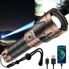 LED Tactical Flashlight 3000LM Super Bright Zoomable Waterproof