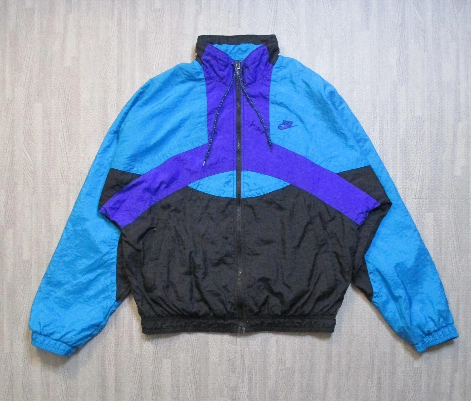 Vintage Nike Windbreaker Jacket Mens Small Blue Black Full Zip Festival 90s
Opens in a new window or