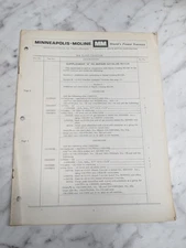 SUPPLEMENT MANUAL “A” ONLY – MINNEAPOLIS MOLINE MM G1000 TRACTOR - FOR R2112A