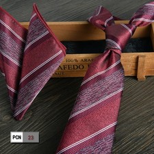 Tie Pocket Square Set of 2 Men's Formal Wear Paisley Jacquard Wedding Prom 8cm