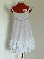 Shabby Chic by Rachel Ashwell Doen Cotton Babydoll Nightgown Dress S Ruffle Lace