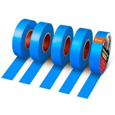 5 Pack Blue Electrical Tape 3/4 Inch x 66 Ft Industrial Grade UL/CSA Listed 7...