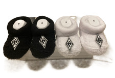 WNBA Las Vegas Aces Baby Knit Bootie 2 Pack From "FOR BARE FEET"  White/Black
