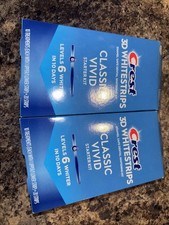 Crest 3D Whitestrips Classic Vivid 6 Levels, Whiter in 10 Days Lot of 2 