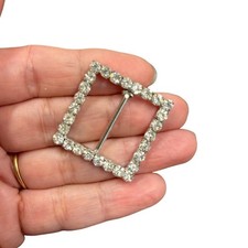Wedding square rhinestone slides, buckle, diamante decoration, Med. Square x 5