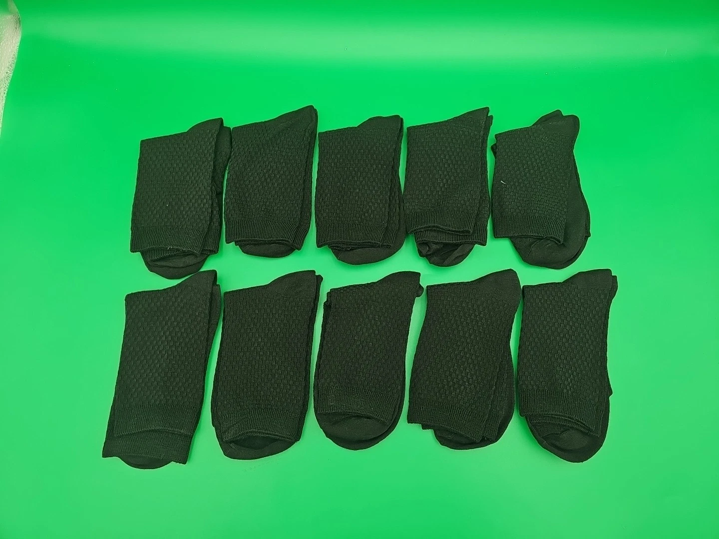 Men's Solid Classic Comfortable Casual Crew Socks One Size Black Pack Of 10