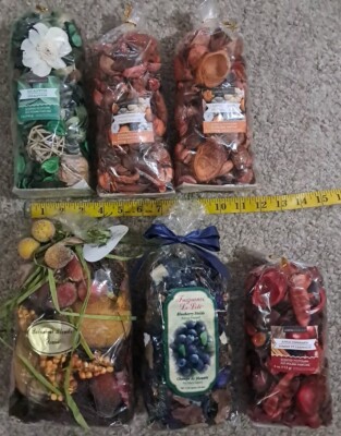 Luminessence Candle-lite Lot Of 6 NEW Bags Potpourri Eucalyptus Apple Cinnamon 