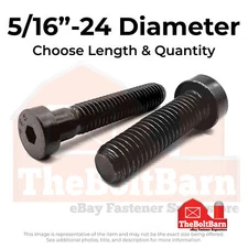 5/16"-24 Low Socket Head Cap Screws Thermal Black Oxide (Choose Length & Qty)