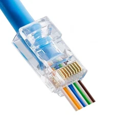 Cat6 Cat6a Pass Through RJ45 End Modular Plug UTP Ethernet Unshielded Connectors