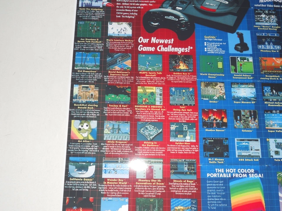 Sega Genesis / Game Gear / Games Poster 1990 17" by 13" Details on all - Image 2 of 4