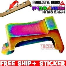 AGGRESSIVE ARMS 416 STEEL RAINBOW PVD PREMIUM EXTRACTOR for GLOCK 43 43x 48 USA