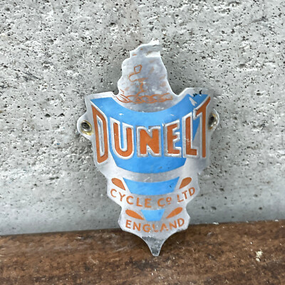 Insigne De Cadre Dunelt Vintage - Badge Tête - Vélo Anglais Années 60-70