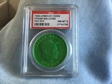 1960 Armour Coin Green Frank Malzone “Red Sox” PSA 8 NM-MT