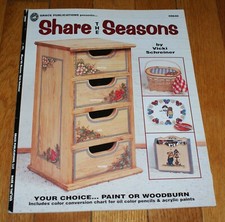 Share the Seasons Woodburn Decorative Painting Pattern Book Craft Fast Shipping